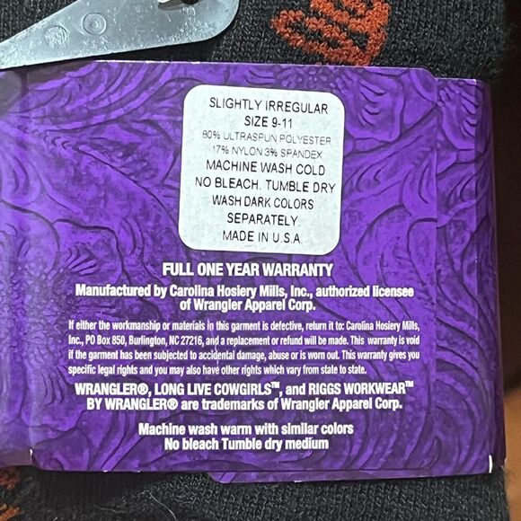 Wrangler Black and Brown Southwest Style Women’s Socks - Picture 8 of 8